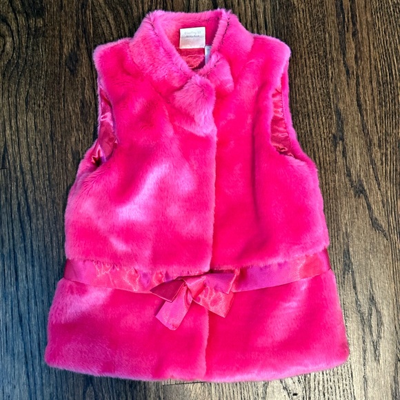 Koala Kids Jackets & Coats Koala Kids Bright Neon Hot Pink Faux Fur